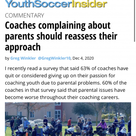 COACHES COMPLAINING ABOUT PARENTS SHOULD REASSESS THEIR APPROACH – SOCCER AMERICA